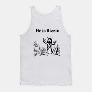 He is Rizzin Funny Easter Jesus Playing Basketball Meme Idea Tank Top